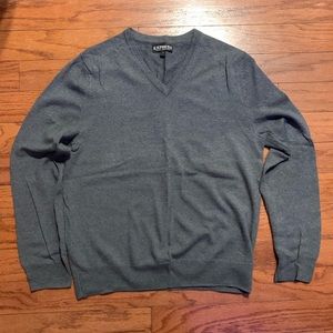 Merino wool V neck sweater
